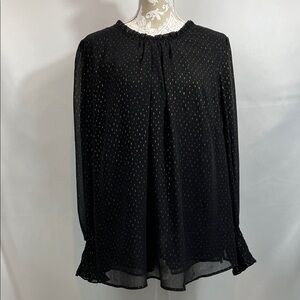 Cynthia Rowley Black and Gold Blouse size 3x
